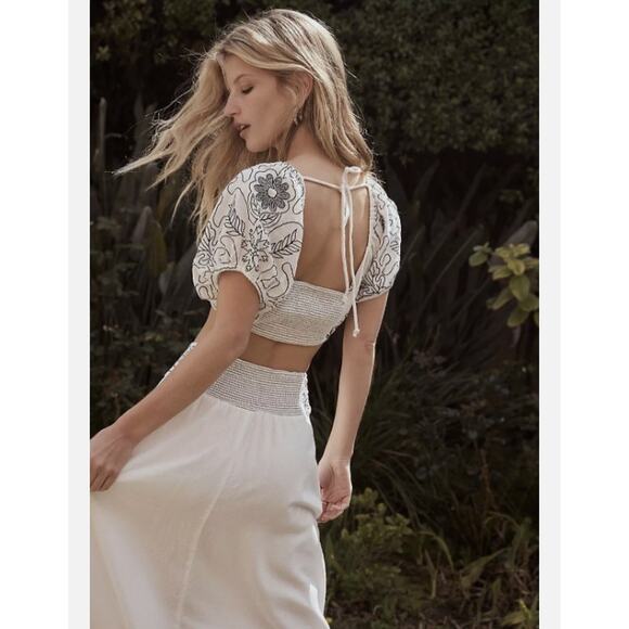 Free People Women's Lotus Set Top & Skirt White\Black Size L NWT - Picture 3 of 7
